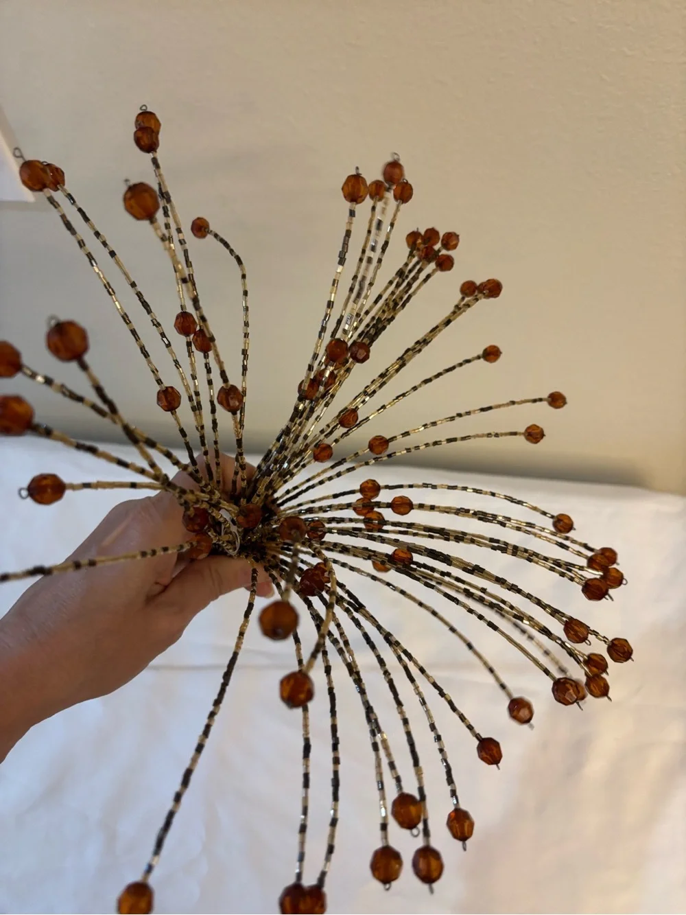 Amber Beaded Sprays/Picks (6)- Home Accent